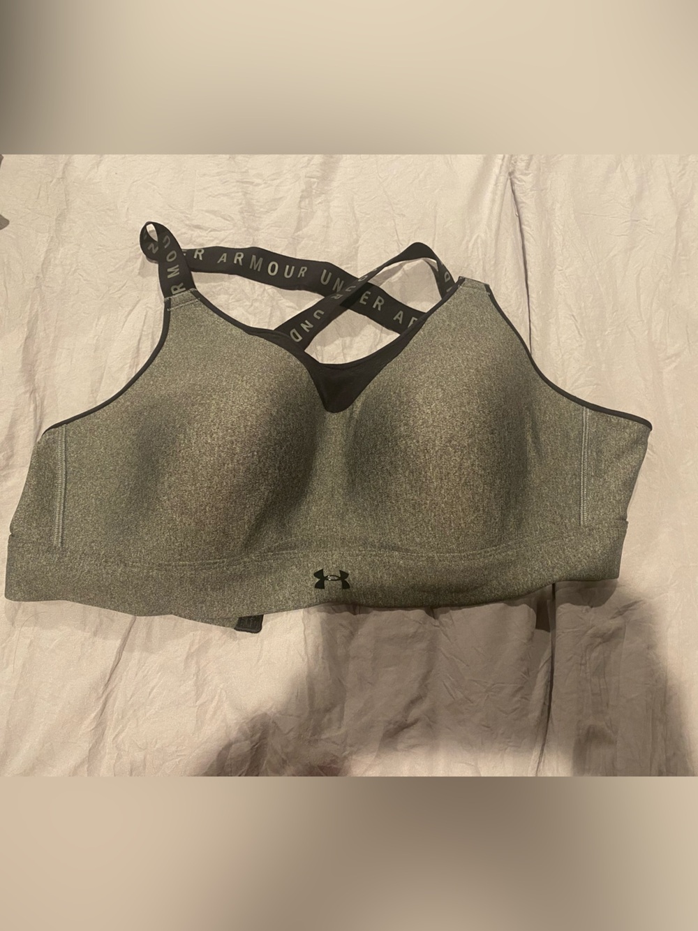 Under armour Women's gray and black Sports Bra with Black Straps